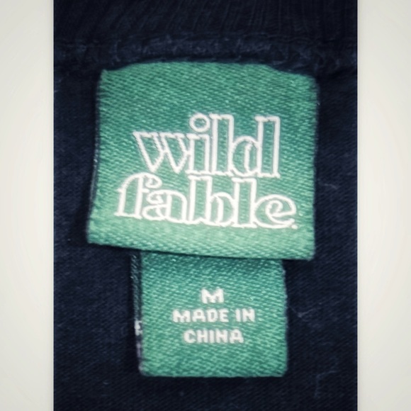 Wild Fable Black Boxy Cropped Embellished Crystal Front Top, Size Medium - Picture 9 of 9